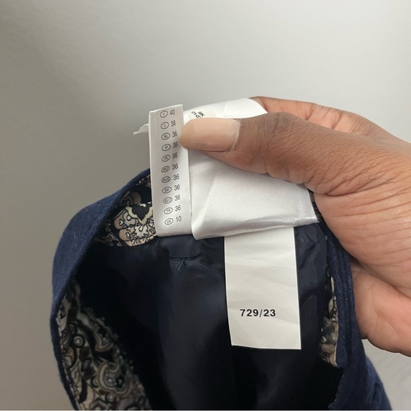 Your 6th Sense‎ Women Wool Trouser Pants 6 Blue Jacquard Office Business - Picture 9 of 10